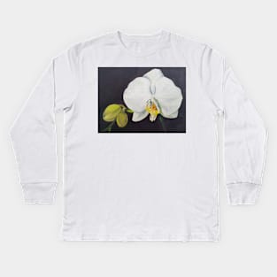 Phaelenopsis - moth orchid painting Kids Long Sleeve T-Shirt